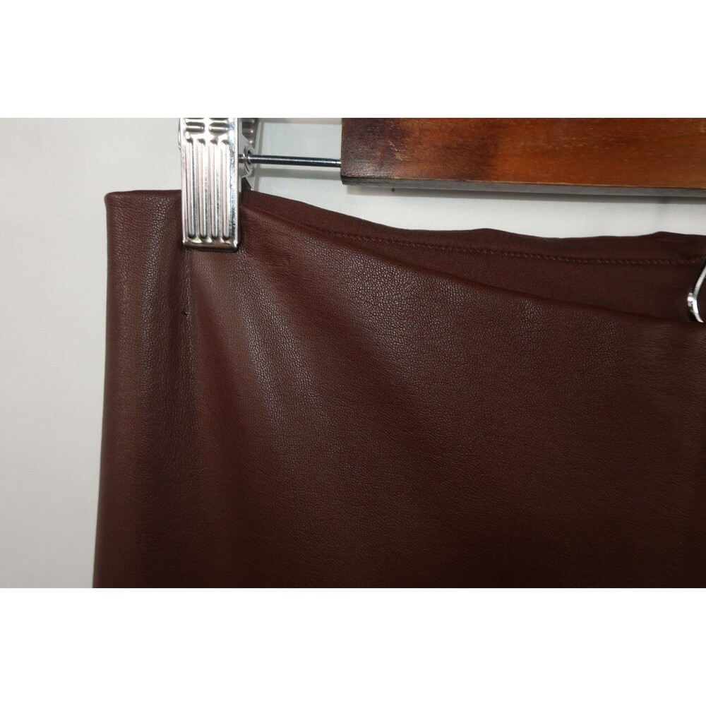 New Skims Brown Faux Leather Wide Leg Leather Pants Size XL Pull On *Imperfect - Picture 7 of 15